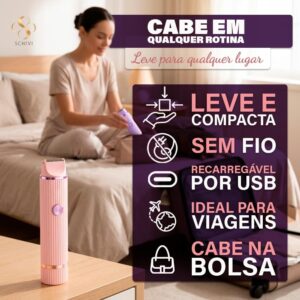 Depilador Elétrico Feminino 2 em 1 Recarregável USB, Portátil e Indolor para Corpo e Rosto, com Cabeça Dupla IZECARE