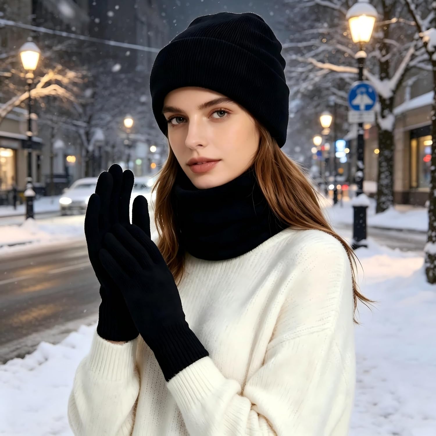 Conjunto de Inverno Unissex Gorro Cachecol Luvas Tricô Macio Touchscreen Premium IZEWARM PRO Conjunto de Inverno Unissex Gorro Cachecol Luvas Tricô Macio Touchscreen Premium IZEWARM PRO