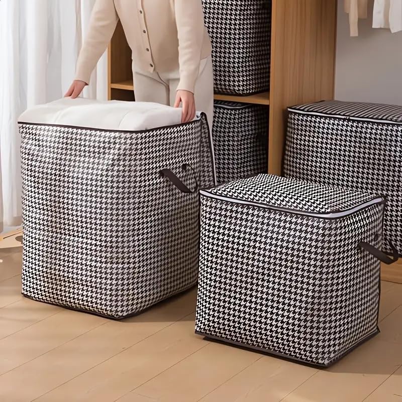 Bolsa de Armazenamento 180 L em TNT com Zíper e Alças para Roupas, Cobertores e Travesseiros IZEHOME IZESHOP Cesta de armazenamento grande 180 litros com zíper para organização de casa