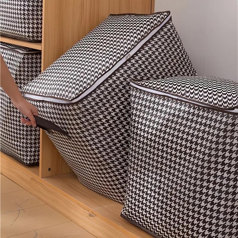 Bolsa de Armazenamento 180 L em TNT com Zíper e Alças para Roupas, Cobertores e Travesseiros IZEHOME IZESHOP Bolsa organizadora com alças para mudança e armazenamento de roupas e cobertores