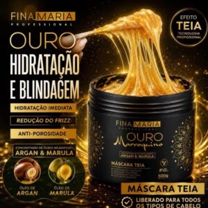 Máscara Capilar Ouro Marroquino Professional Teia com Óleos de Argan e Marula, Hidratação, Brilho e Controle do Frizz, 500 g IZECARE