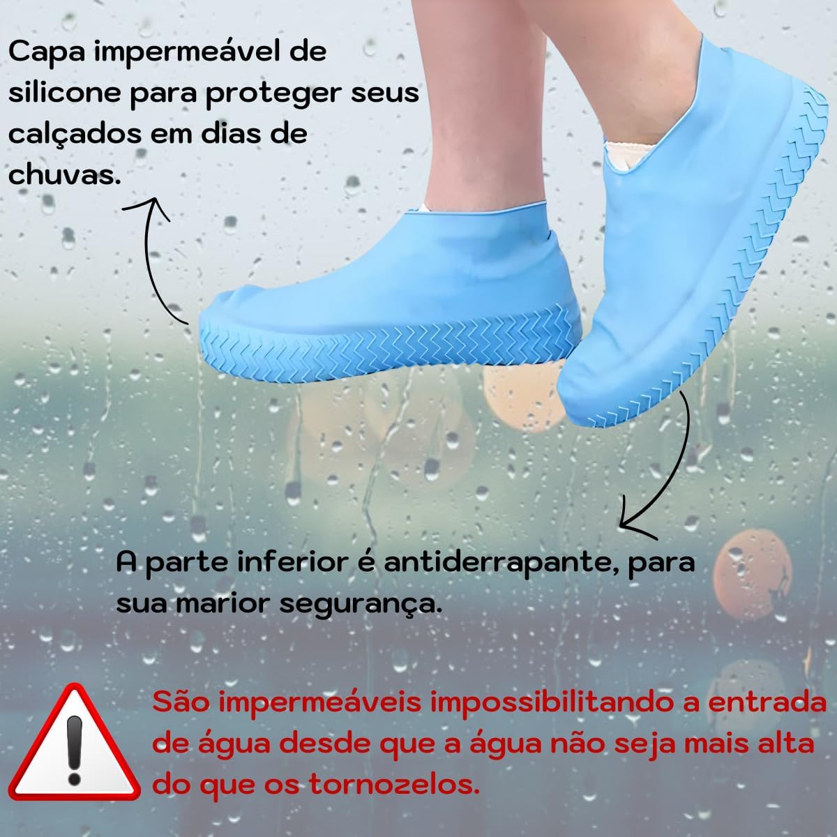 Capa de Chuva para Sapato Silicone Impermeável Tamanho G Cor Aleatória Premium IZEWET PRO IZESHOP Capa de silicone para calçados de moto com ajuste confortável