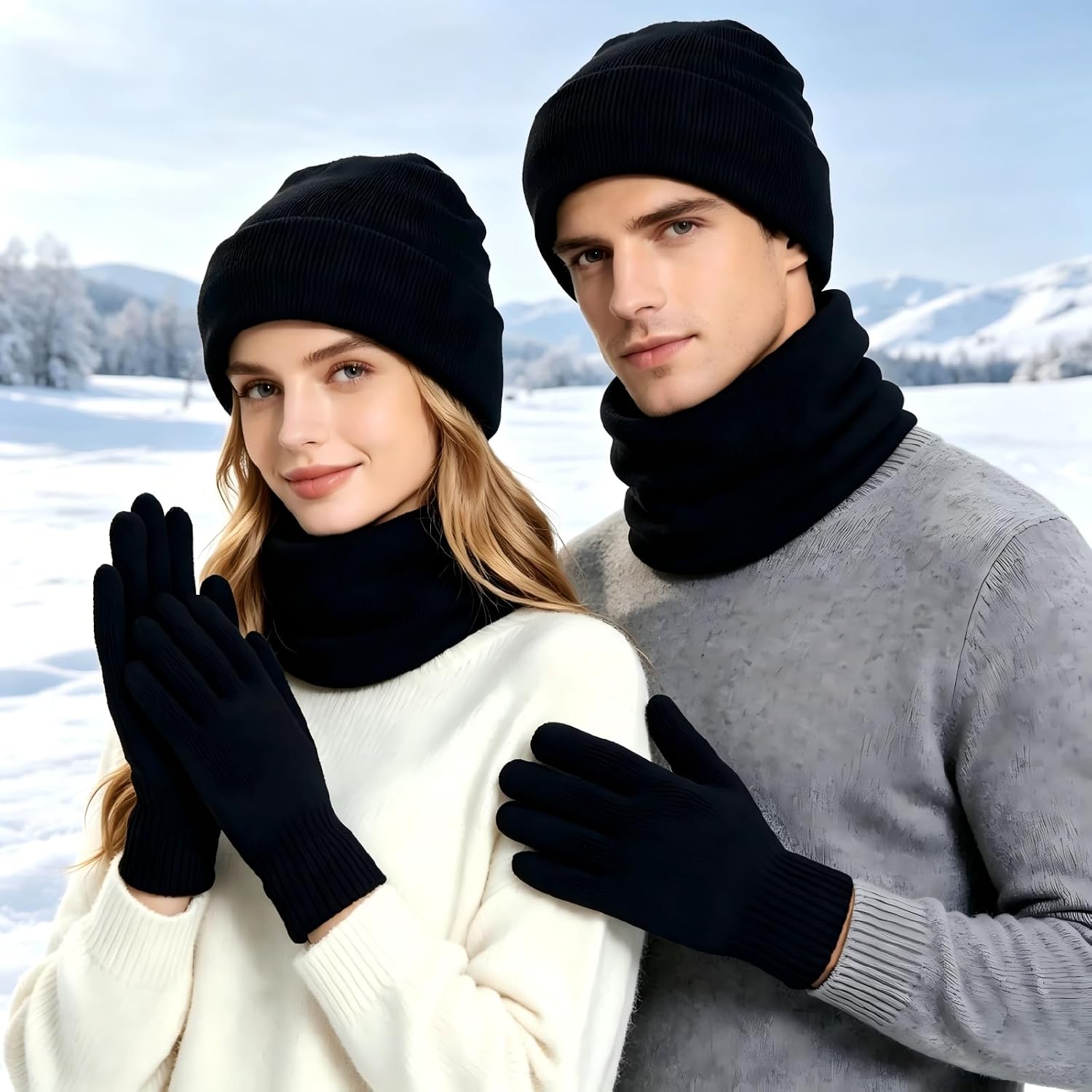 Conjunto de Inverno Unissex Gorro Cachecol Luvas Tricô Macio Touchscreen Premium IZEWARM PRO Conjunto de Inverno Unissex Gorro Cachecol Luvas Tricô Macio Touchscreen Premium IZEWARM PRO