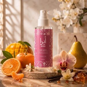 Body Splash Feminino Ayra Primacial 100 ml Floral Gourmand com Baunilha, Tangerina e Sândalo para Uso Diário