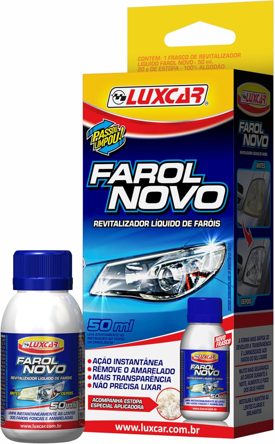 Revitalizador Líquido para Farol 50ml Remove Fosco Amarelado e Queimado Ação Rápida IZECLARITY PRO
