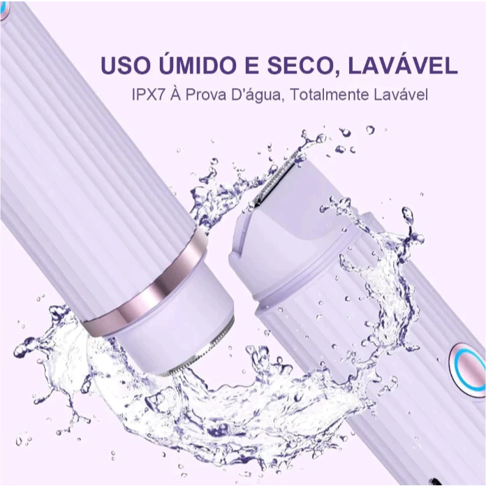 Depilador Elétrico Feminino 2 em 1 Recarregável USB, Portátil e Indolor para Corpo e Rosto, com Cabeça Dupla IZECARE IZESHOP