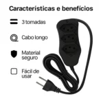 Extensão Elétrica Profissional 30m Cabo Reforçado 10A Bivolt 127/220V Alta Resistência IZEPOWER MAX