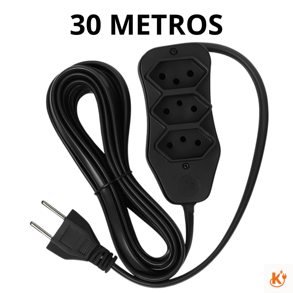 Extensão Elétrica Profissional 30m Cabo Reforçado 10A Bivolt 127/220V Alta Resistência IZEPOWER MAX IZESHOP