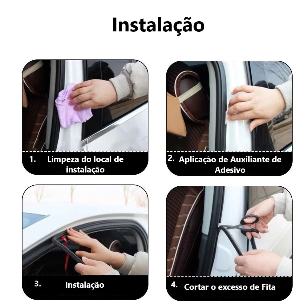 Fita de Vedação Automotiva em Espuma Anti-Ruído, Flexível e Impermeável, 5m, para Portas e Porta-Malas IZERoad Comfort IZESHOP