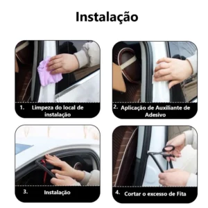 Fita de Vedação Automotiva em Espuma Anti-Ruído, Flexível e Impermeável, 5m, para Portas e Porta-Malas IZERoad Comfort IZESHOP