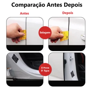 Fita de Vedação Automotiva em Espuma Anti-Ruído, Flexível e Impermeável, 5m, para Portas e Porta-Malas IZERoad Comfort IZESHOP