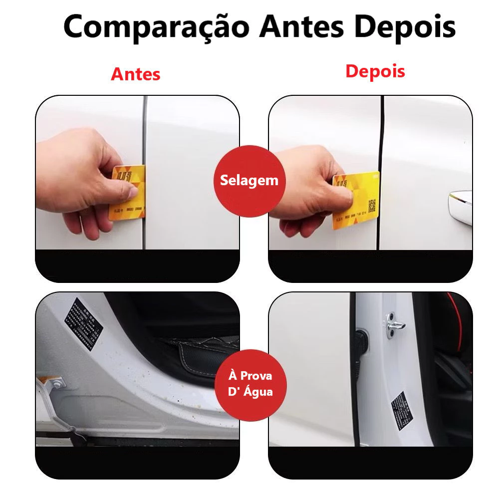 Fita de Vedação Automotiva em Espuma Anti-Ruído, Flexível e Impermeável, 5m, para Portas e Porta-Malas IZERoad Comfort IZESHOP