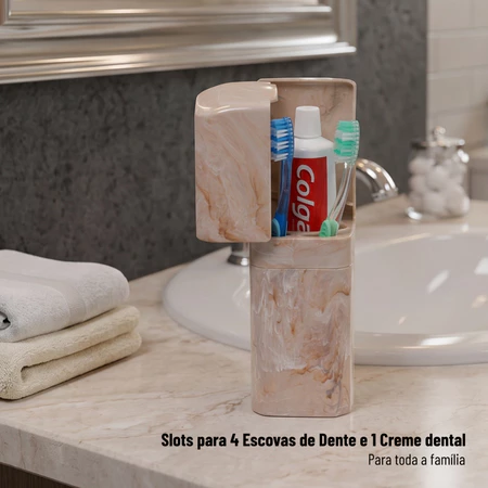 suporte-escova-dentes-uv-branco-4-compartimentos-dispensador-pasta-parede-premium-izehygiene-pro Porta Escova Com Encaixe Adesivo Parede Premium IZEHYGIENE PRO IZESHOP