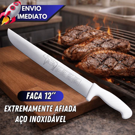 tramontina-faca-para-carne-churrasco-aco-inox-cabo-madeira-natural-8-corte-profissional-izechop-pro Faca para Carne Churrasco Cabo Ergonômico 12" Corte Profissional IZECHOP PRO IZESHOP