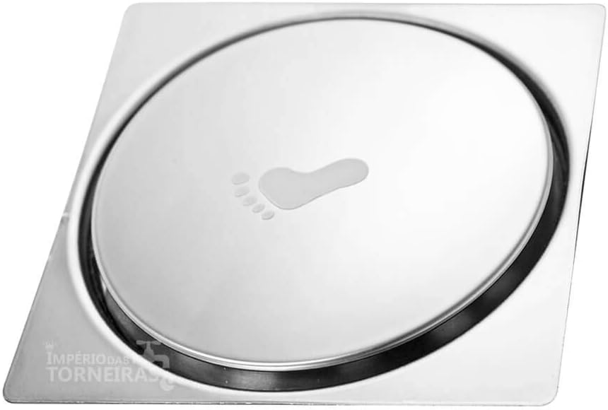 Ralo Click Quadrado em Inox 10 x 10 cm, Sistema Abre e Fecha ao Pisar, Vedação Contra Mau Cheiro e Entrada de Animais IZEHOME CLEAN IZESHOP Ralo Click Quadrado em Inox 10 x 10 cm IZEHOME CLEAN para piso com sistema abre e fecha ao pisar