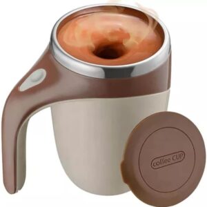 Caneca Mixer Térmica Magnética 380 ml em Inox, Tampa, Mistura Automática para Café e Shake, Recarregável USB ou 2 Pilhas AAA IZE MIX