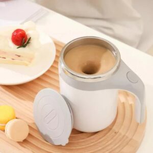 Caneca Mixer Térmica Magnética 380 ml em Inox, Tampa, Mistura Automática para Café e Shake, Recarregável USB ou 2 Pilhas AAA IZE MIX