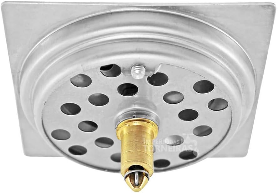 Ralo Click Quadrado em Inox 10 x 10 cm, Sistema Abre e Fecha ao Pisar, Vedação Contra Mau Cheiro e Entrada de Animais IZEHOME CLEAN Ralo Click Quadrado em Inox 10 x 10 cm, Sistema Abre e Fecha ao Pisar, Vedação Contra Mau Cheiro e Entrada de Animais IZEHOME CLEAN