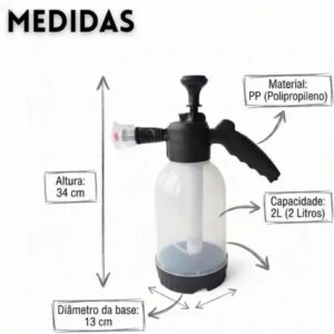 Pulverizador Manual Snow Foam 2 L com 2 Bicos para Espuma e Pulverização, Lavagem de Veículos e Jardinagem IZEWASH