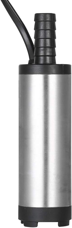Bomba Submersível 12 V para Diesel, Querosene e Água, Aço Inoxidável, 40 W, Vazão 12 L/min, 38 mm IZEPOWER IZESHOP Bomba submersível para transferência de diesel com vazão de 12 litros por minuto e saída de 16 mm