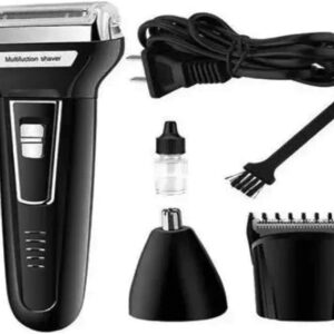 Máquina de Cortar Cabelo Kemei KM-6558 3 em 1 Recarregável Bivolt com Barbeador e Aparador de Pelos do Nariz, Até 60 Minutos de Uso