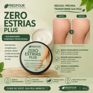 Creme Zero Estrias Plus RedFour Professional 150 g Hidratante Corporal para Massagem e Cuidados com a Aparência das Estrias, Todos os Tipos de Pele