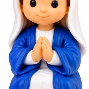 Mini Jesus Sentado Decorativo 3,7 cm em PLA, Roupa Branca e Cabelo Marrom, para Casa ou Trabalho, Presente com Significado IZEHOME