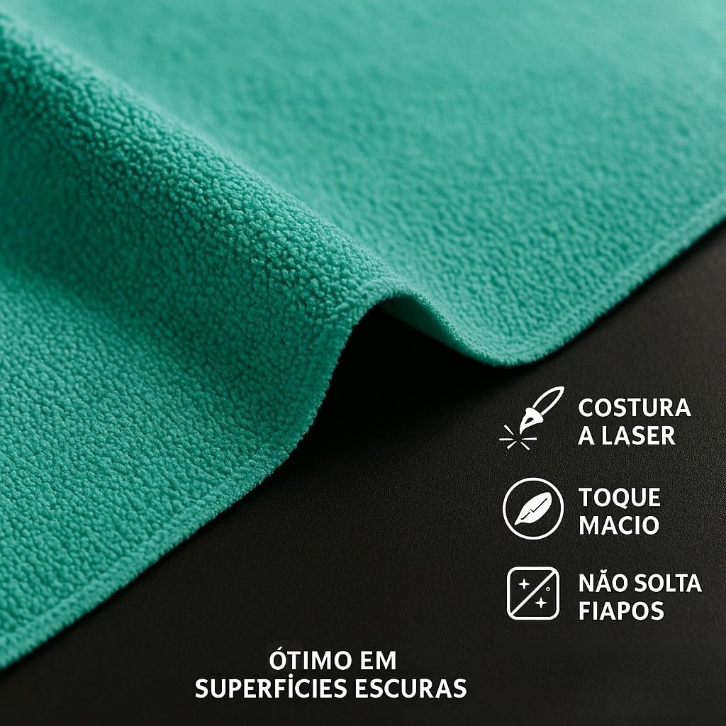 Kit 5 Panos de Chão Microfibra 70 x 60 cm com Furo para Rodo, Alta Absorção, Selagem a Laser IZE CLEAN IZESHOP Pano multiuso de microfibra para limpeza doméstica e profissional em diferentes superfícies