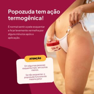 Creme Corporal Termoativo Popozuda para Estrias e Celulite, Efeito Aquecimento, Hidratação e Fácil Absorção, 200 g IZECARE