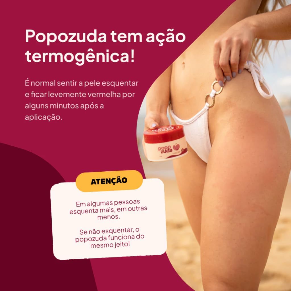 Creme Corporal Termoativo Popozuda para Estrias e Celulite, Efeito Aquecimento, Hidratação e Fácil Absorção, 200 g IZECARE
