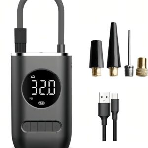 Compressor de Ar Portátil Digital Recarregável 150 PSI com Lanterna e Desligamento Automático para Pneus e Bolas IZEPOWER