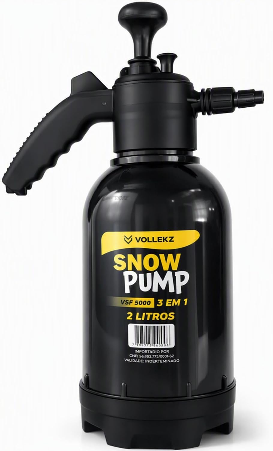 Pulverizador Snow Foam Vollekz 2 L 3 em 1 Portátil com 2 Bicos, Espuma Densa e Vedação Reforçada para Lavagem Automotiva