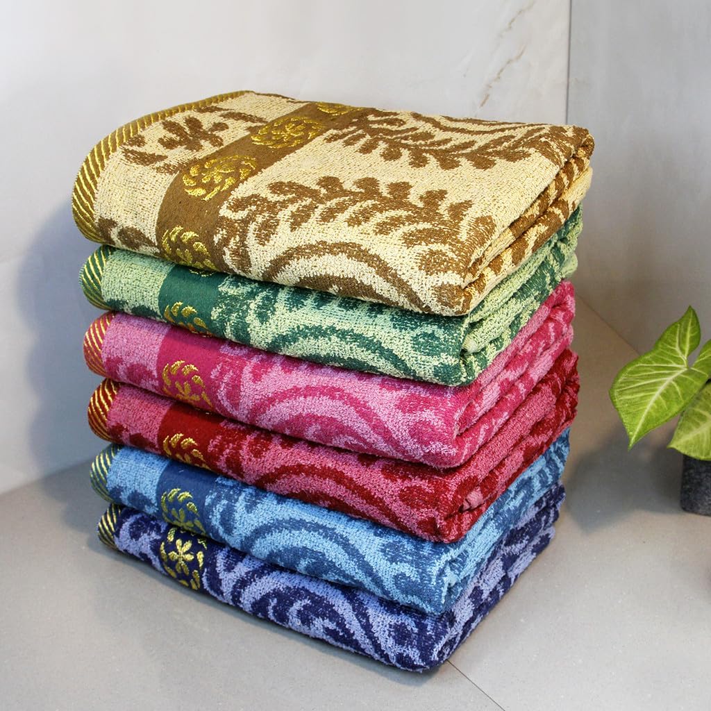 Kit 5 Toalhas de Banho Estampadas 140 x 70 cm Macias, Leves, Absorventes e de Secagem Rápida para Casa e Viagem IZEHOME comfort IZESHOP Kit 5 toalhas de banho IZEHOME comfort com estampas sortidas para casa e viagem
