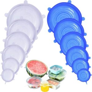 Kit 12 Tampas de Silicone Universal Flexíveis e Herméticas, Livre de BPA, 6 Tamanhos para Potes e Panelas, IZEHOME FLEX