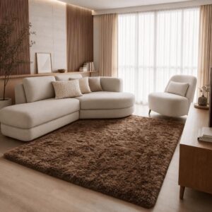 Tapete Felpudo Retangular 2,00 x 1,40 m Macio Cinza para Sala e Quarto IZEHOME COMFORT Tapete Felpudo Retangular 2,00 x 1,40 m Macio Cinza para Sala e Quarto IZEHOME COMFORT