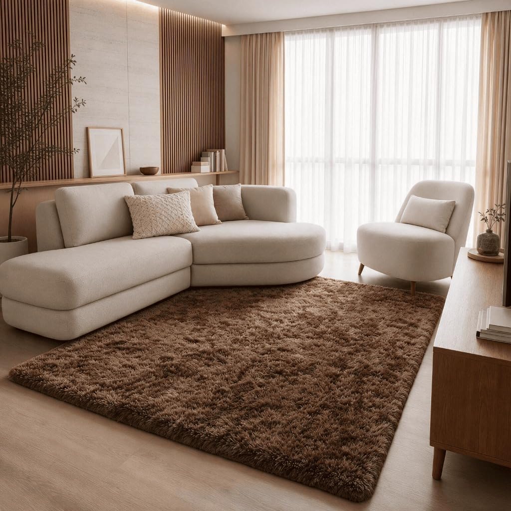 Tapete Felpudo Retangular 2,00 x 1,40 m Macio Cinza para Sala e Quarto IZEHOME COMFORT IZESHOP Tapete felpudo macio para caminhar com mais conforto na sala e no quarto