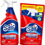 Tira Mofo e Limo Saif Kit Spray 500 ml + Refil 500 ml com Cloro Ativo e Ação Bactericida para Rejuntes e Telhas