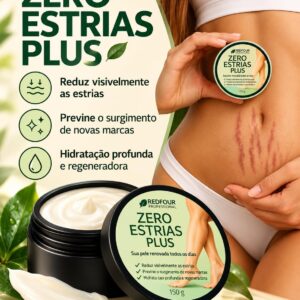 Creme Zero Estrias Plus RedFour Professional 150 g Hidratante Corporal para Massagem e Cuidados com a Aparência das Estrias, Todos os Tipos de Pele
