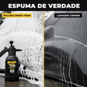 Pulverizador Snow Foam Vollekz 2 L 3 em 1 Portátil com 2 Bicos, Espuma Densa e Vedação Reforçada para Lavagem Automotiva